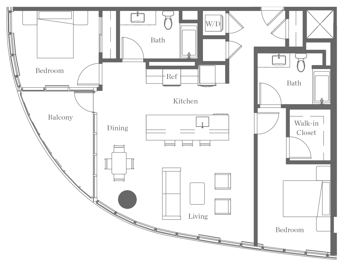 Kurve on Wilshire Floor Plan 25