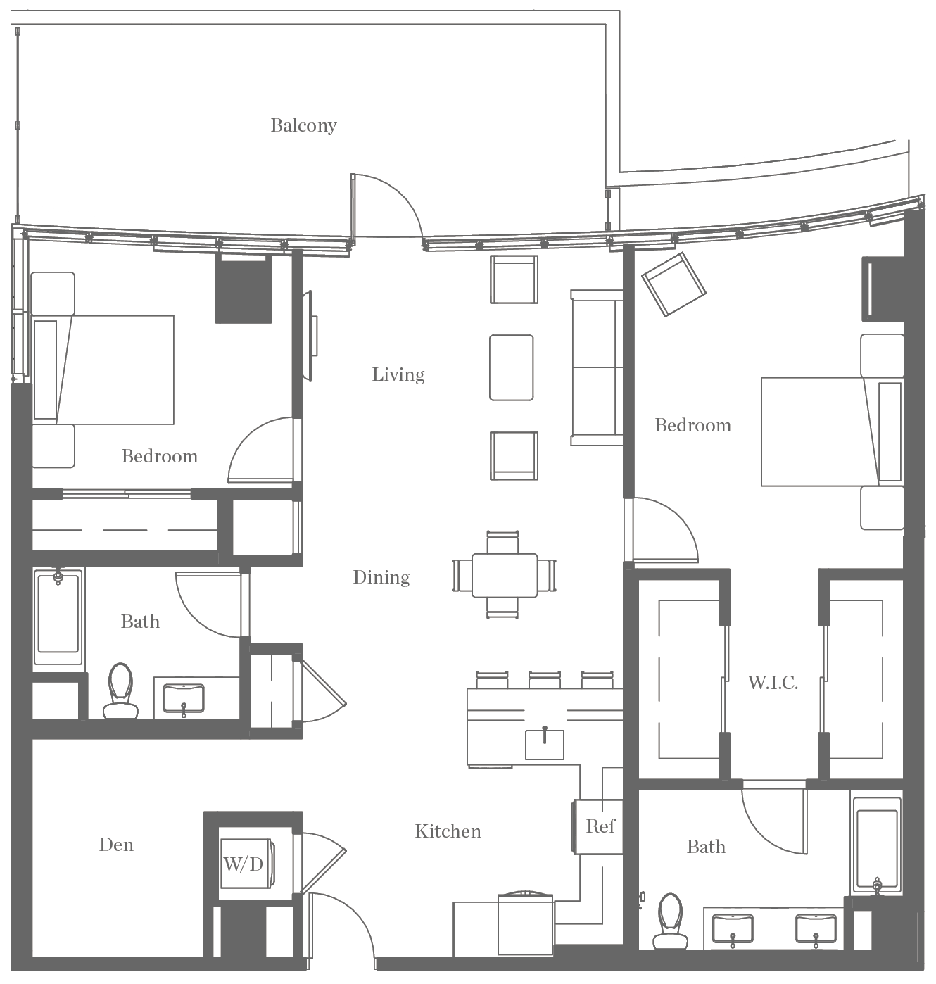 Kurve on Wilshire Floor Plan A16