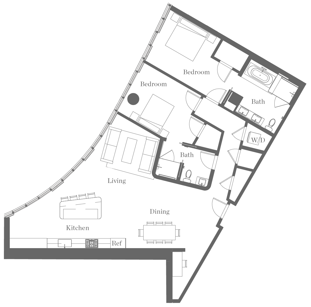 Kurve on Wilshire Floor Plan PH03