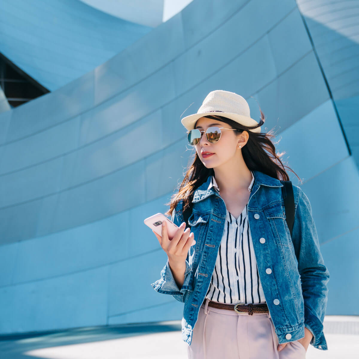 Woman at Walt Disney Concert Hall